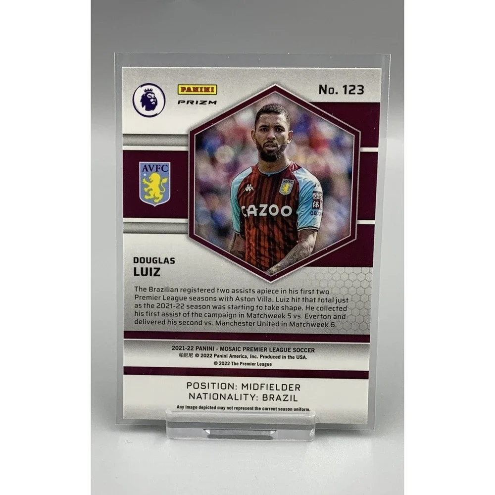 Douglas‎ Luiz 2021/22 Panini Mosaic EPL Reactive Gold Prizm